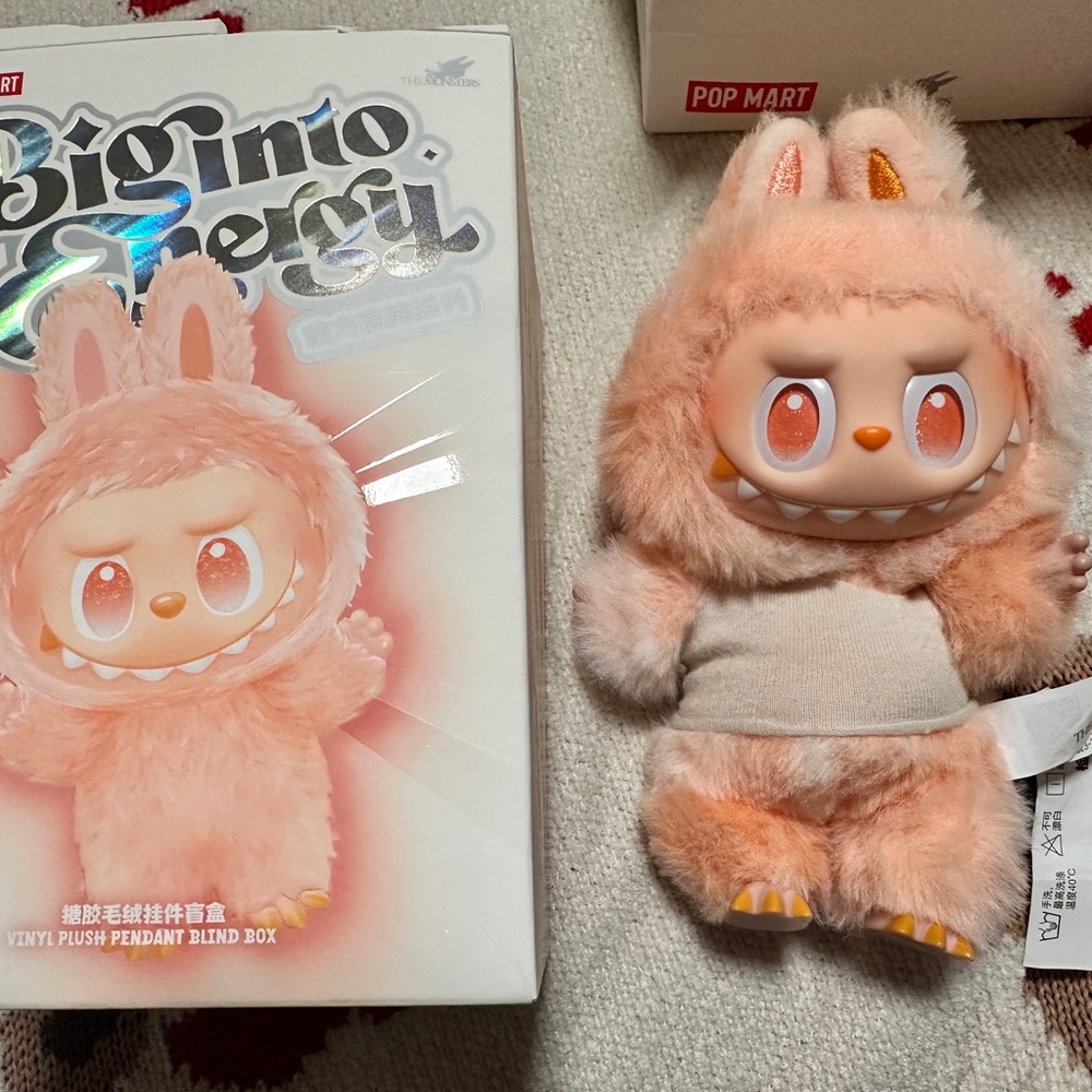Pop Mart big into energy Labubu happiness  Peach Stuffed Animal